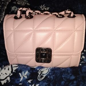 Pink Quilted Chain Shoulder Bag